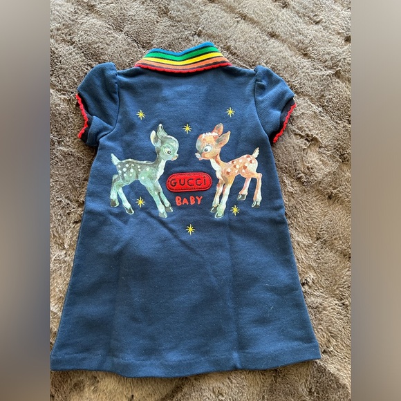 *NWT* GUCCI BABY DRESS WITH EMBROIDERY DESIGN AND RAINBOW COLLAR, 12/18 MONTHS - Picture 9 of 9